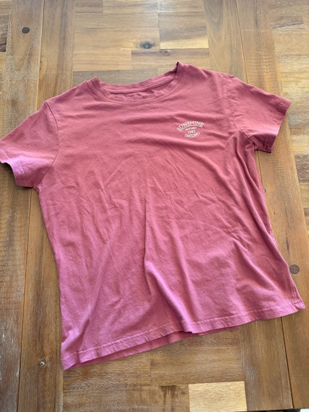 Daisy Short Sleeve Tee in Dusty Rose with White Logo